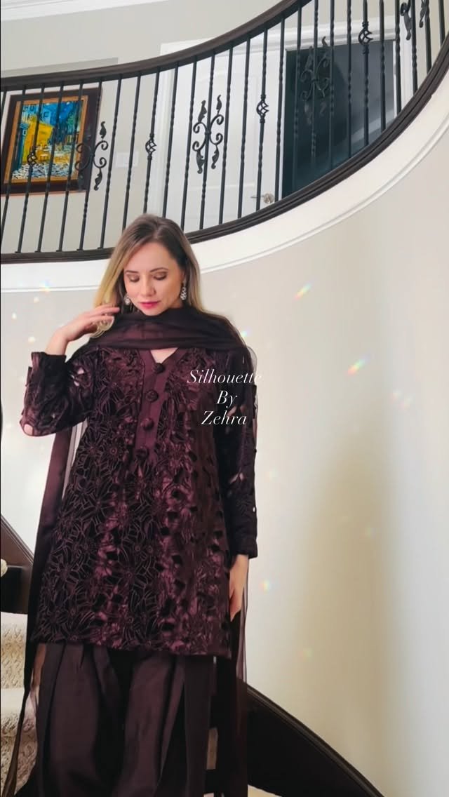Black Artisanal Detailing Pakistani Suit – Look 80