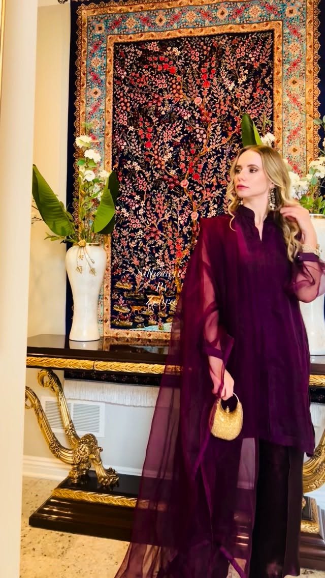 Plum Artisanal Detailing Designer Ensemble – Look 61