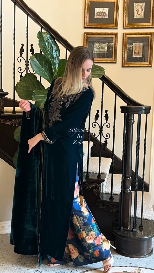 Black Artisanal Detailing Pakistani Suit – Look 48