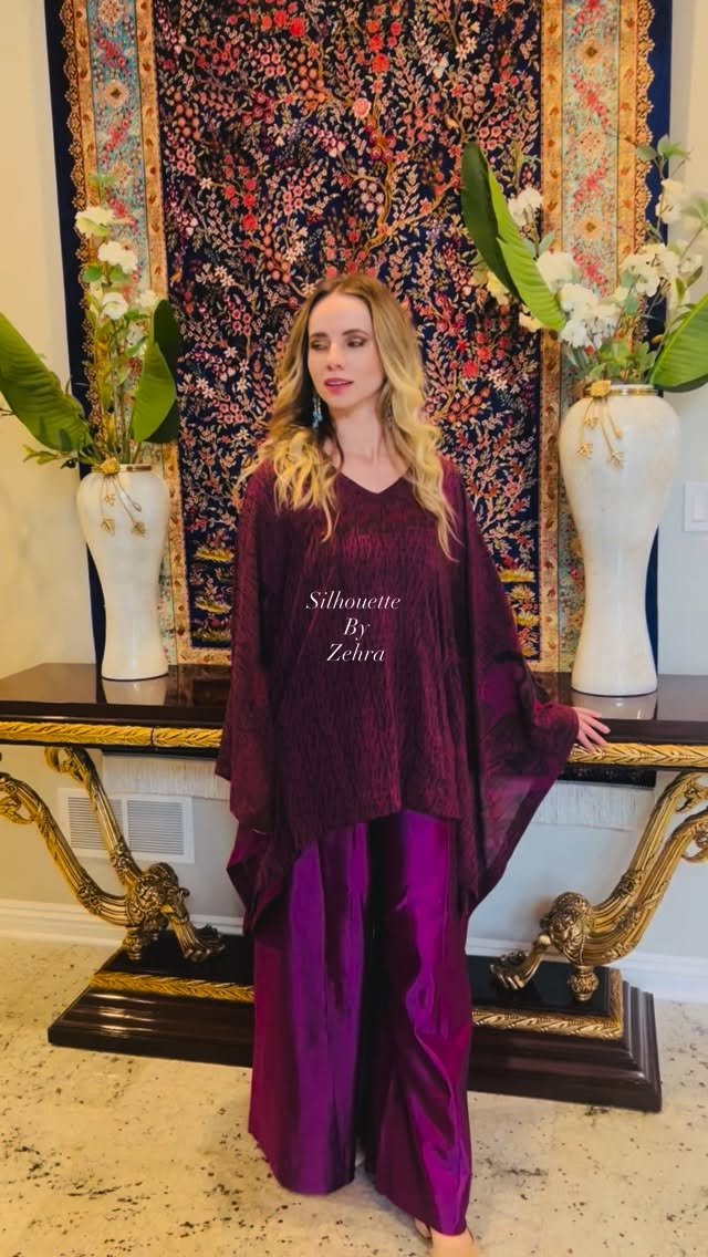 Plum Purple Artisanal Detailing Pakistani Suit – Look 25