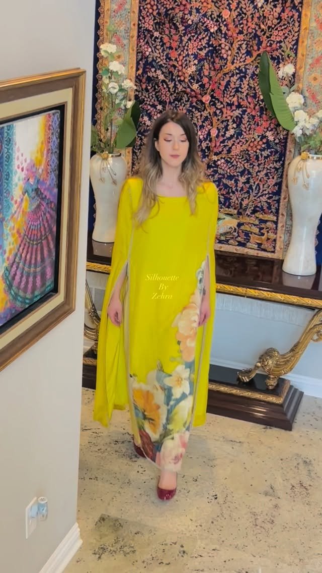 Chartreuse Yellow Artisanal Detailing Designer Ensemble – Look 18