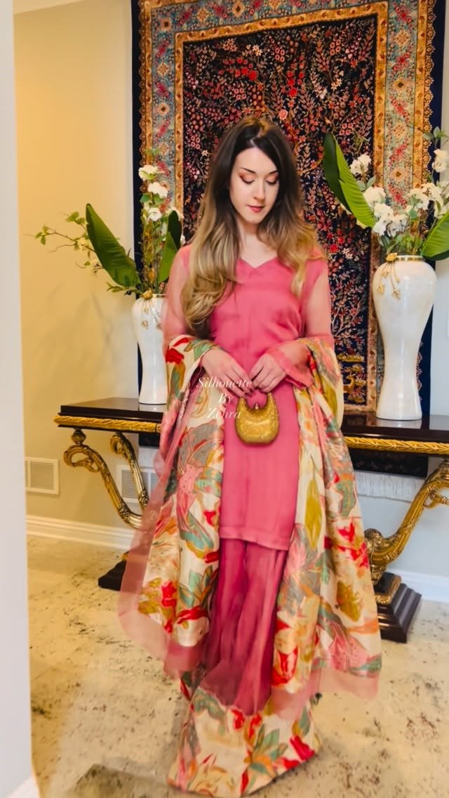 Fuchsia Pink Artisanal Detailing Lehenga Set – Look 15